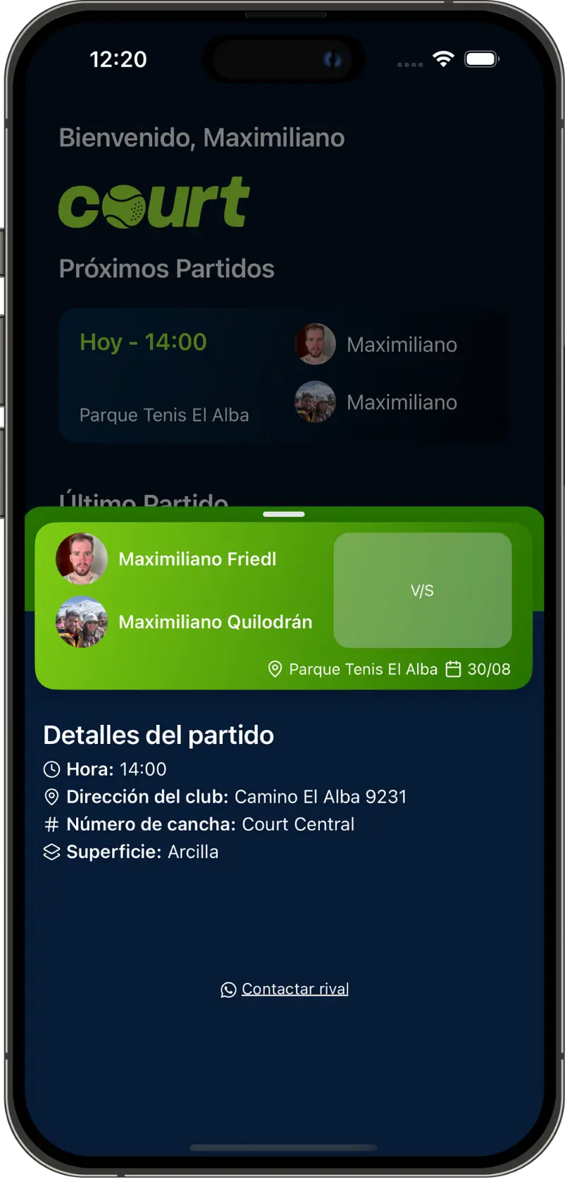 2. Coordina y juega - Court app screenshot